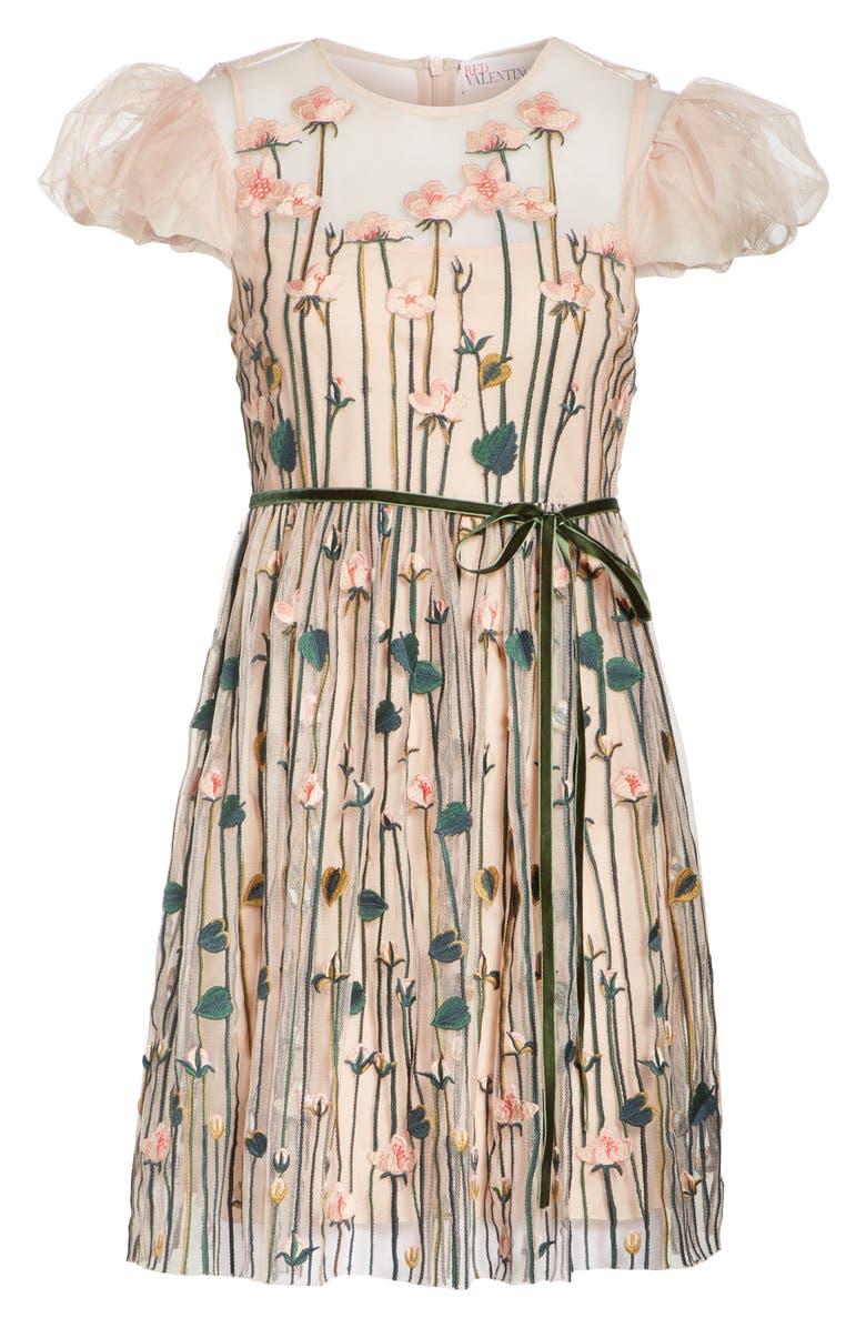 RED Valentino Floral Embroidered Dress, Alternate, color, 