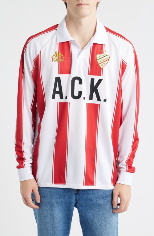 KAPPA Oden Authentic Soccer Shirt in White - Red Racing - Black  product