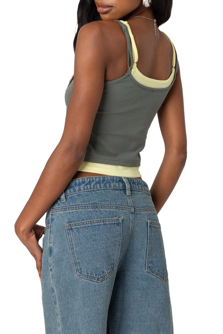 Element Layered Stretch Cotton Tank, Alternate, color, OLIVE