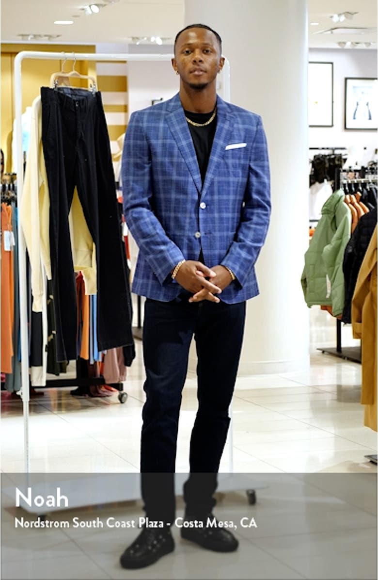 Hutson Slim Fit Plaid Wool & Silk Blend Sport Coat, sales video thumbnail