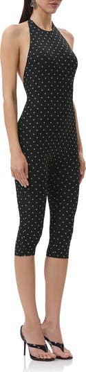 Lucia Printed Halter Capri Jumpsuit