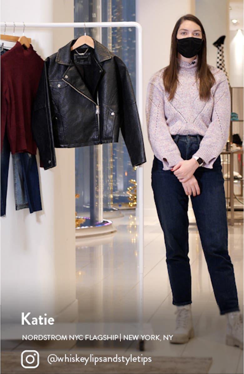 Bleecker Faux Leather Moto Jacket, sales video thumbnail