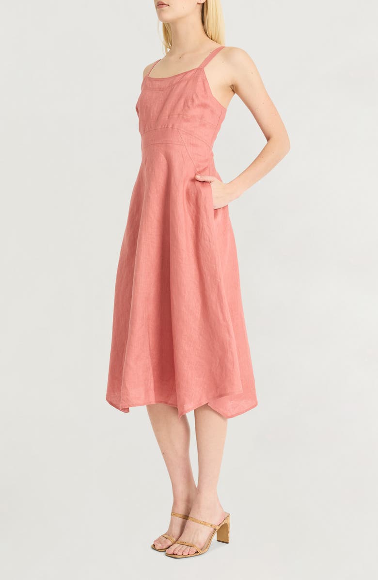 Luxely Sleeveless A-Line Linen Dress, Alternate, color, Canyon Rose