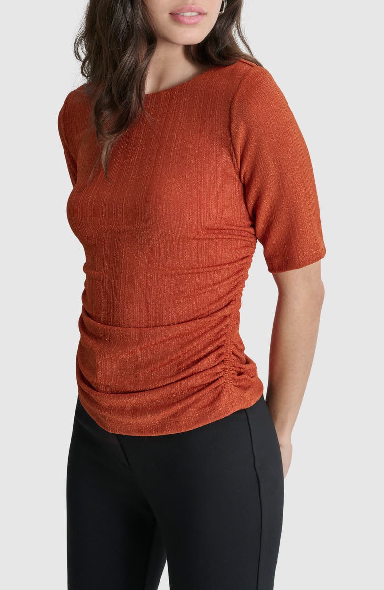 DKNY Metallic Knit Top, Main, color,