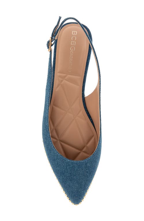 Bcbg Valerie Slingback Pointed Toe Flat In Dark Denim