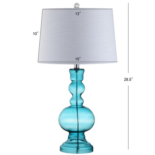 Jonathan Y Genie 28.5" Glass Led Table Lamp In Aqua