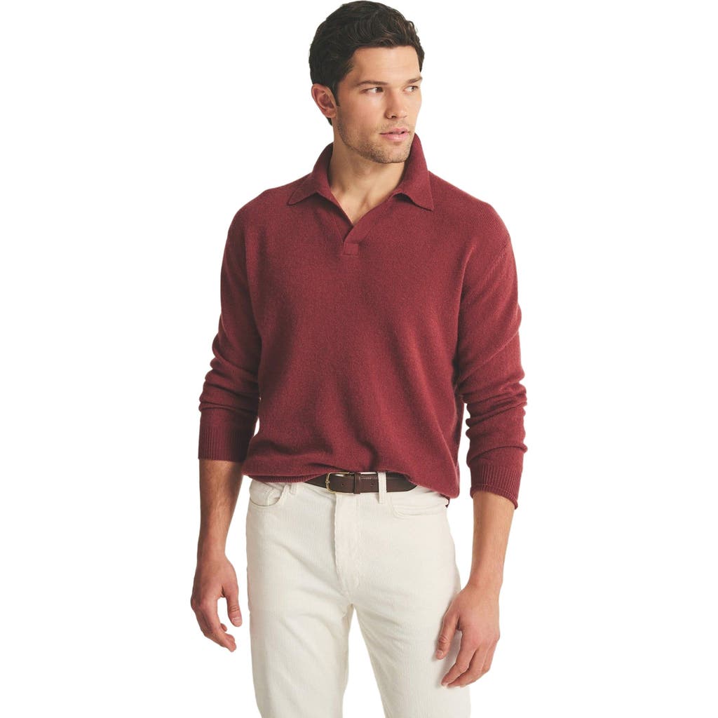 NAADAM Lightweight Cashmere Relaxed Polo in Brick Red  product