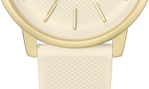 Lacoste Men's L 12.12 Gold-tone Silicone Strap Watch 42mm In White