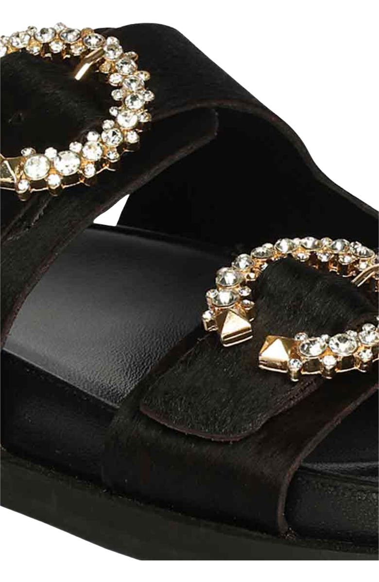 SAINT G Ishie Genuine Calf Hair Slide Sandal, Alternate, color, Black