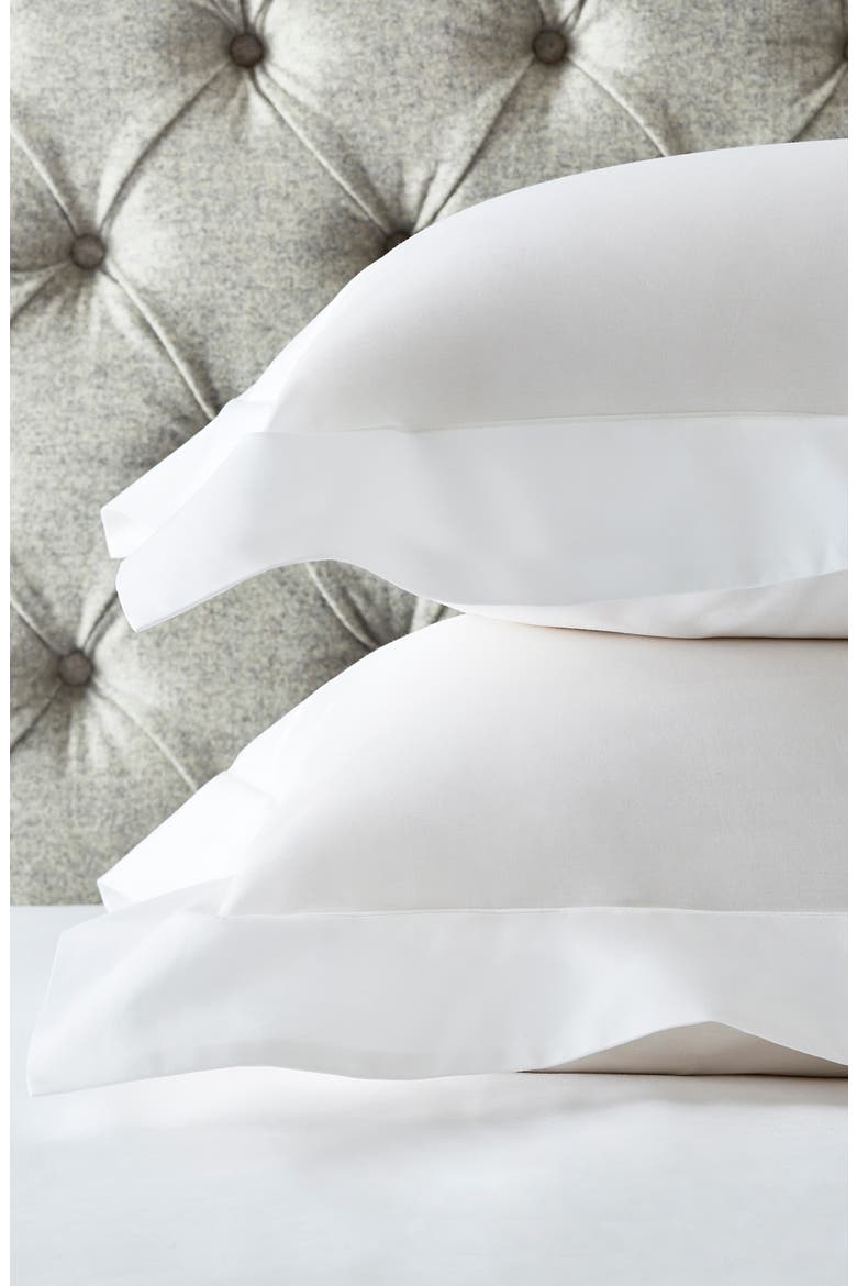 200 Thread Count Egyptian Cotton Oxford Set of 2 Shams, Main, color, WHITE