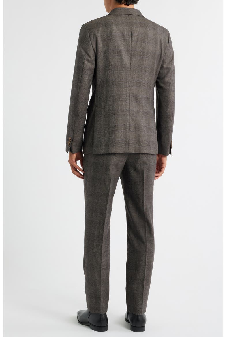 Varick Slim Fit Brown Glen Check Wool Blend Suit, Alternate, color, BROWN