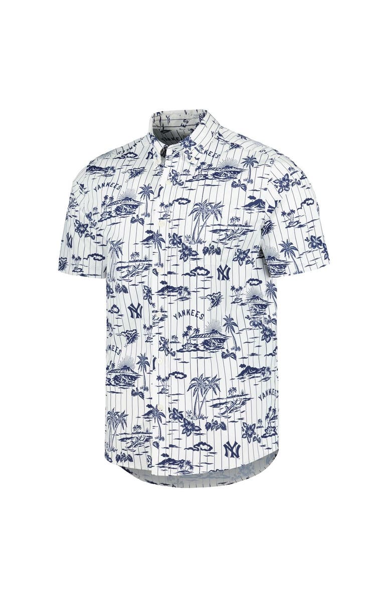 Reyn Spooner Men's Reyn Spooner White New York Yankees Kekai Button-Down Shirt, Alternate, color,