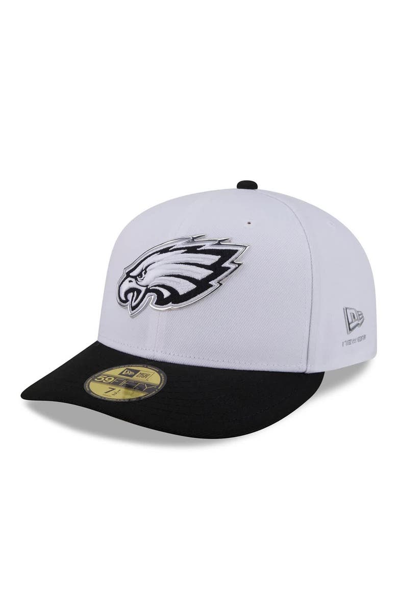 Men's New Era  White/Black Philadelphia Eagles 2026 NFL Draft Pre-Curved 59FIFTY Fitted Hat, Main, color, White