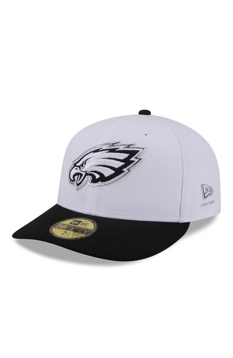 New Era Men's New Era  White/Black Philadelphia Eagles 2026 NFL Draft Pre-Curved 59FIFTY Fitted Hat, Main, color, White