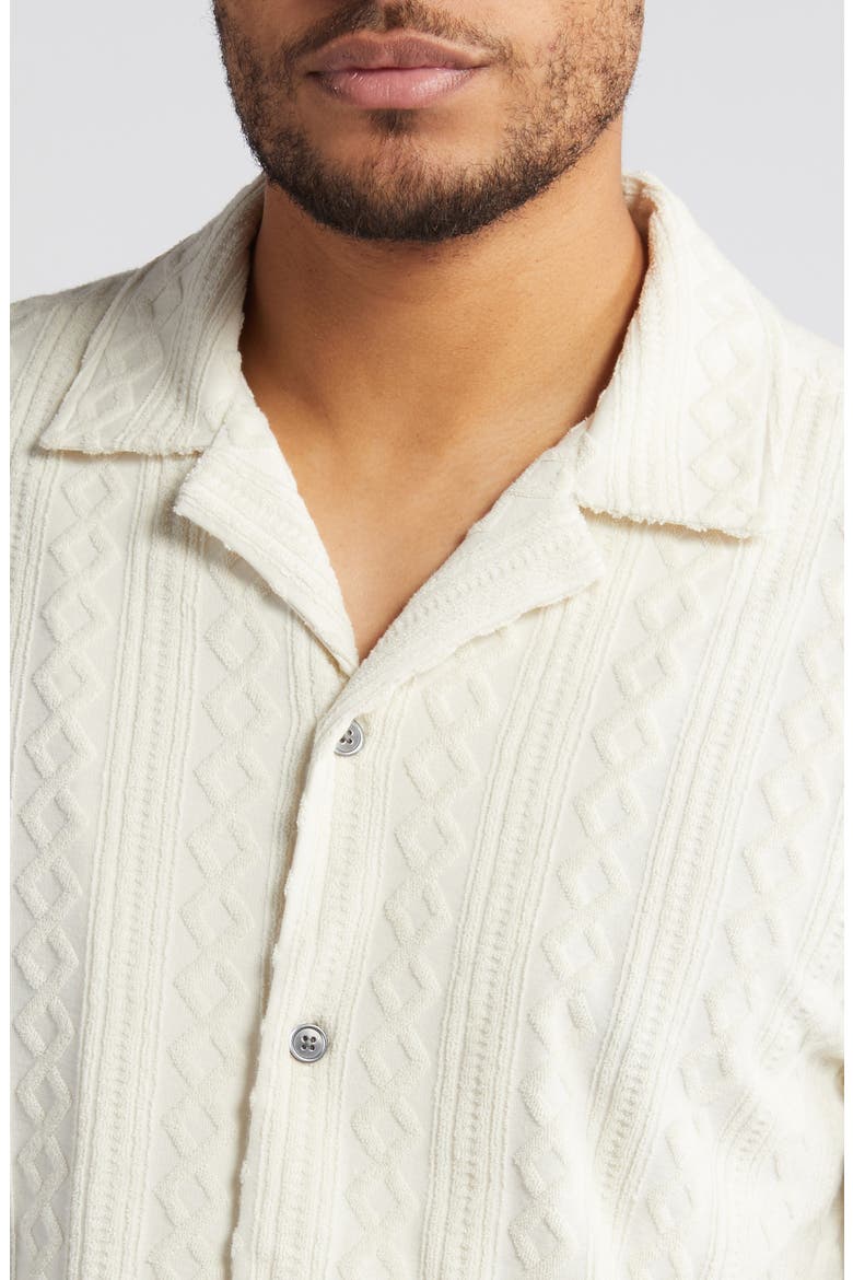 Maverick Textured Knit Camp Shirt, Alternate, color, ECRU