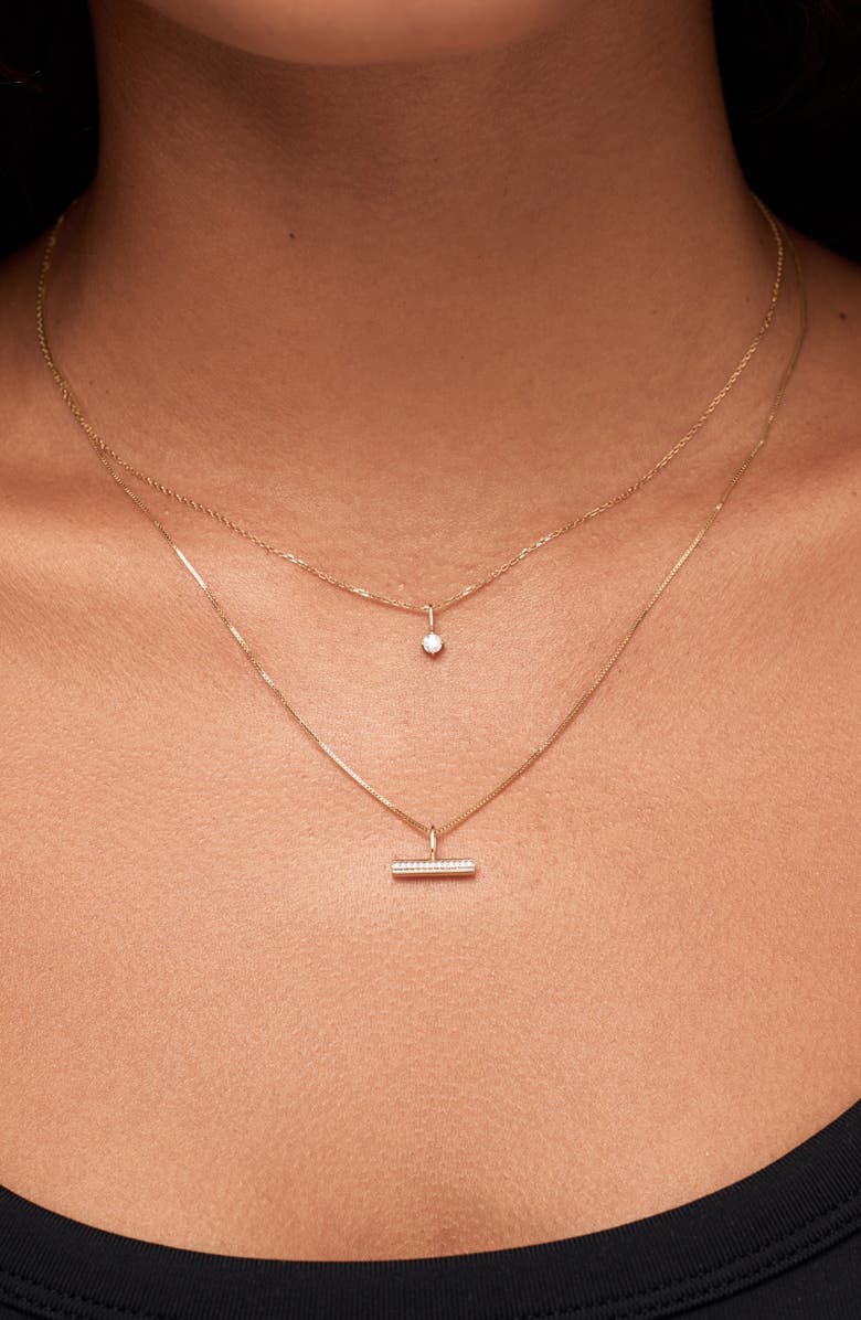 Ana Luisa Solid Yellow Gold - Diamond Toggle Charm Necklace, Alternate, color, Gold