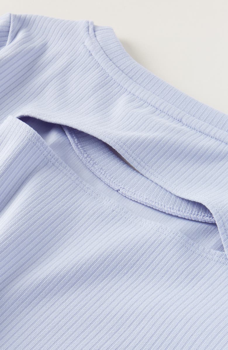 Zella Girl Kids' All in Cutout Rib T-Shirt, Alternate, color, Purple Inspire