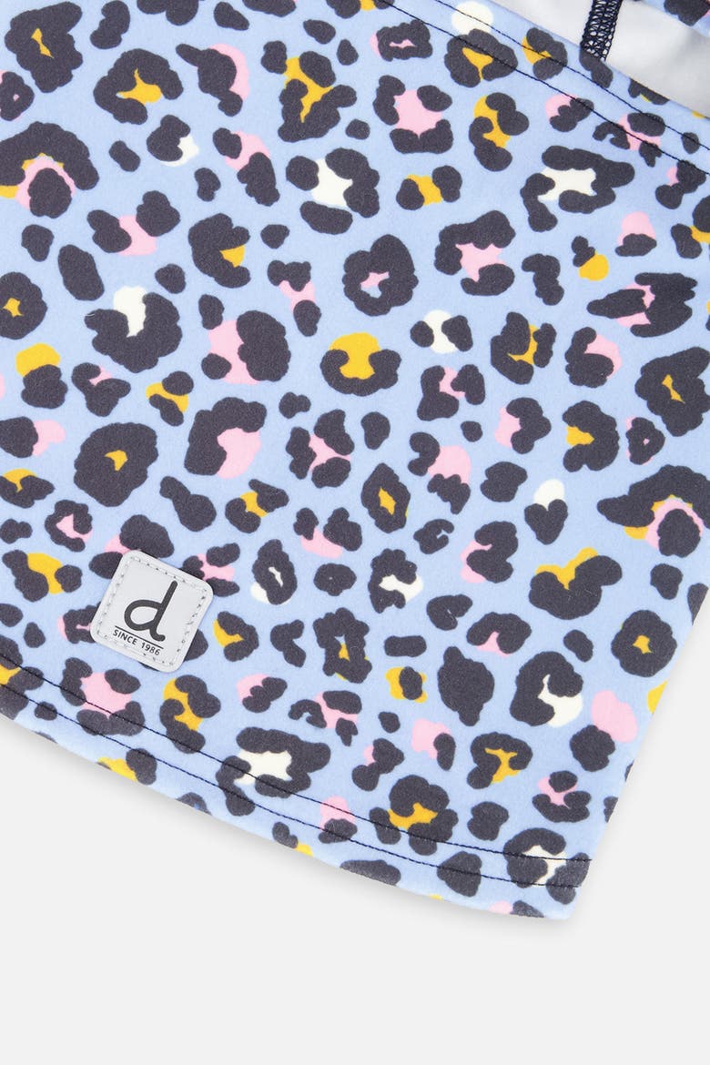 Leopard Brushed Jersey Reflective Stretch Balaclava, Alternate, color, Blue Leopard Print