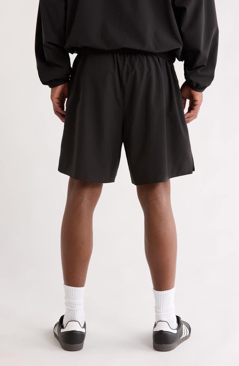 Fear of God Essentials x NBA Classic Fit Stretch Nylon Shorts, Alternate, color, Black