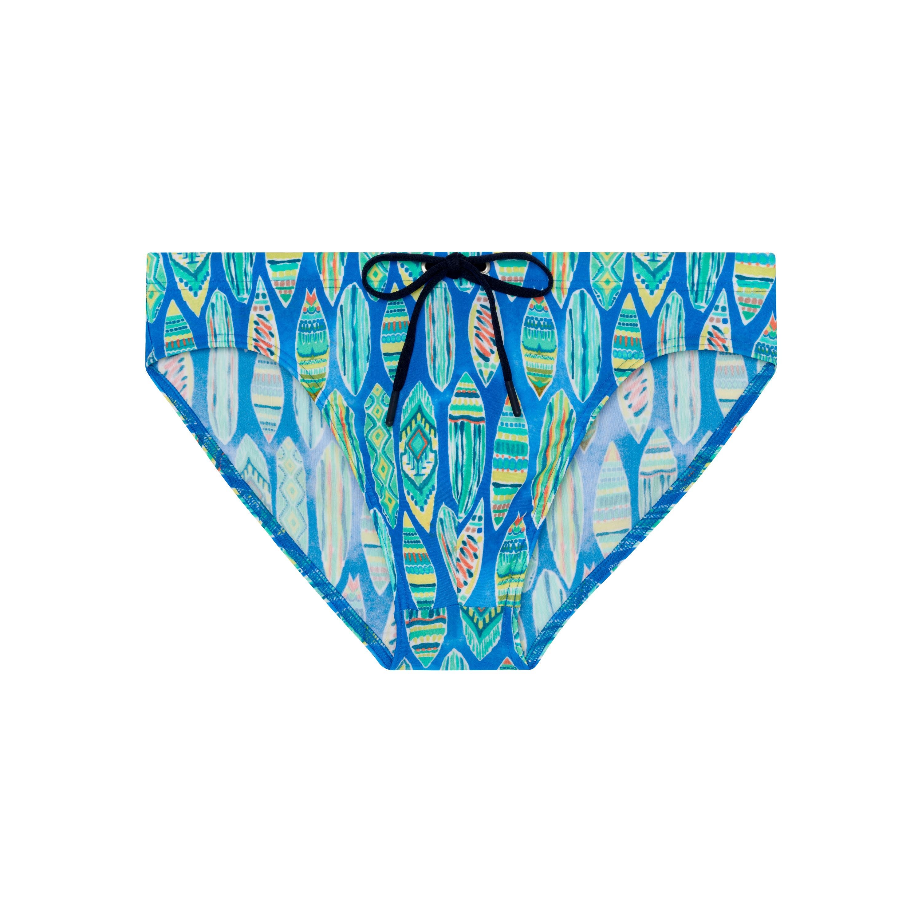 HOM Marbella Swim Mini Briefs in Blue Print 