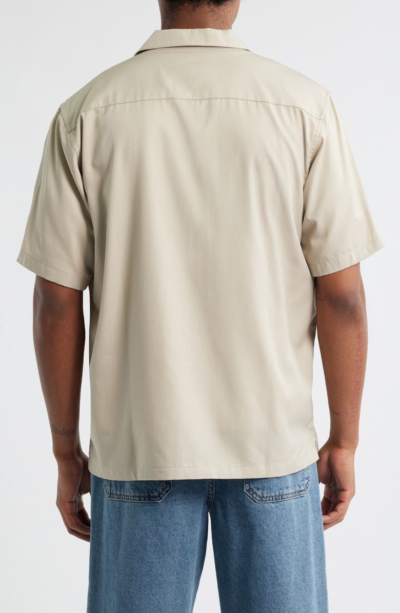 Carhartt Work In Progress Delray Cotton & Lyocell Camp Shirt, Alternate, color, Fleur De Sel / White