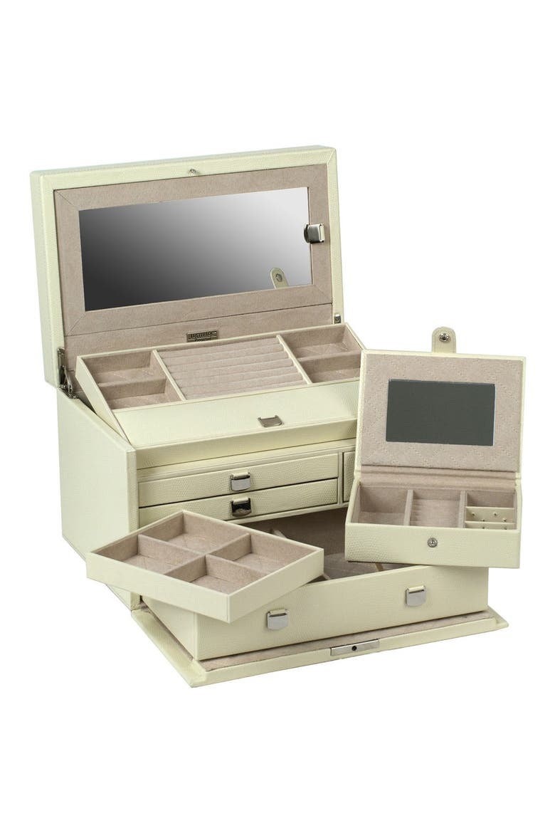 London Medium Jewelry Box, Alternate, color, CREAM