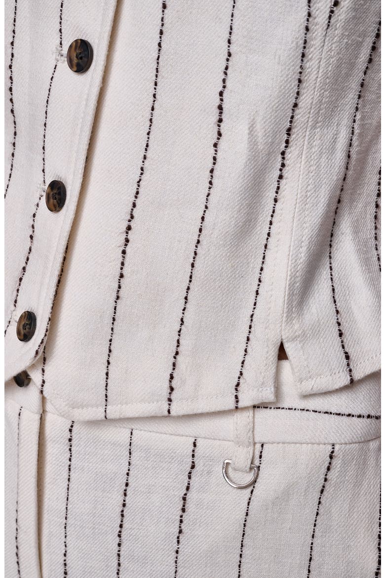 Stripe Linen Blend Vest, Alternate, color, COCONUT/ TOBACCO