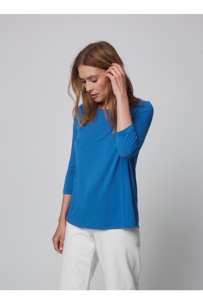Soft Touch 3/4 Sleeve Crewneck, Alternate, color, MILK
