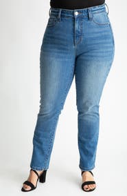 SLINK Jeans High Waist Ankle Straight Leg Jeans