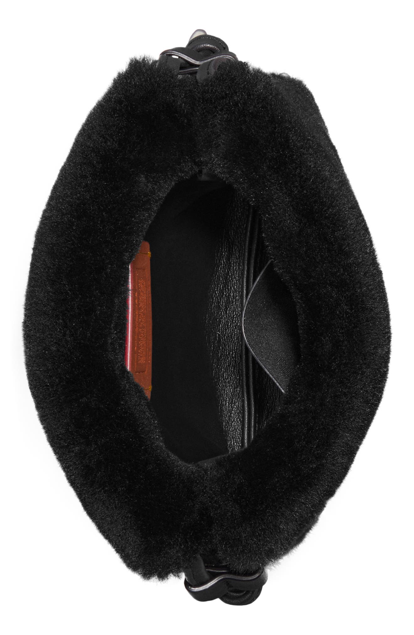 COACH Genuine Shearling Drawstring Bag, Alternate, color, 