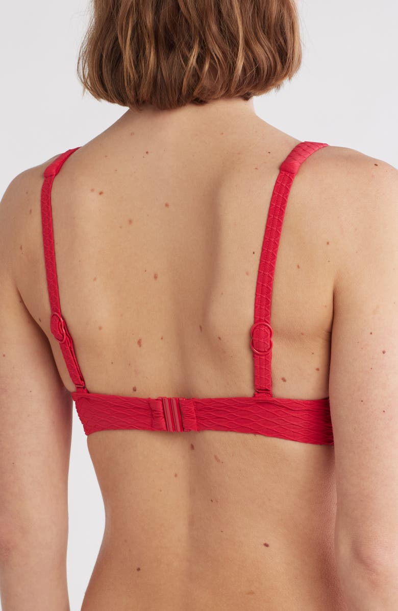 Sea Level Honeycomb Underwire Bikini Top, Alternate, color, Red