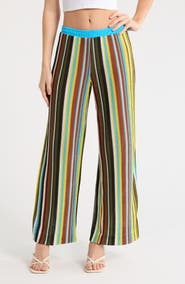 STAUD Ali Open Stitch Stripe Pants