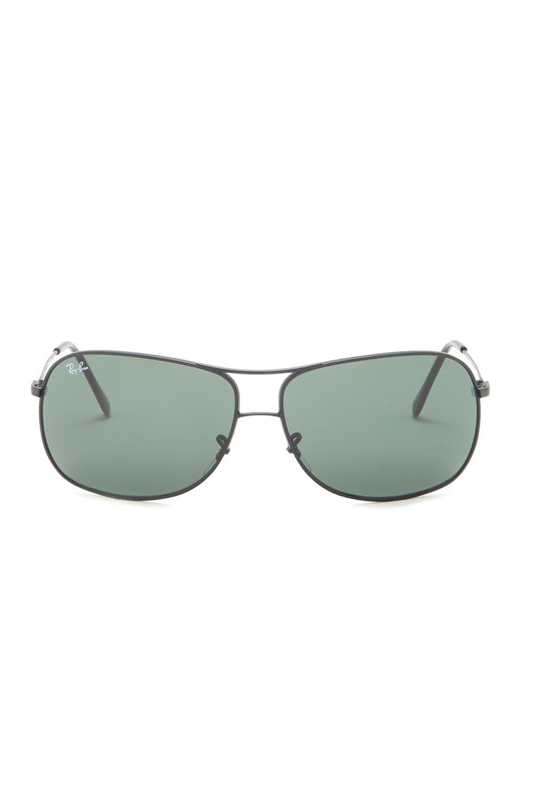64mm Aviator Sunglasses, Alternate, color, MATTE BLK