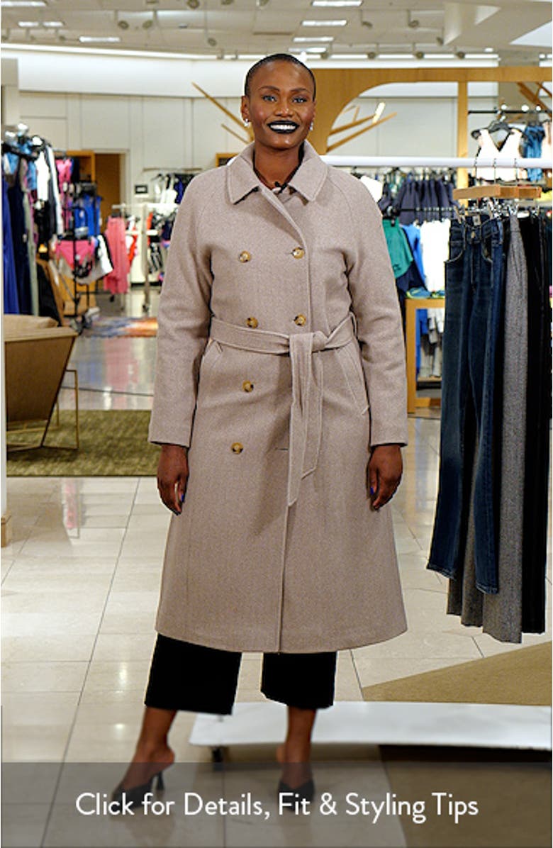 Plaid Belted Double Breasted Coat, sales video thumbnail