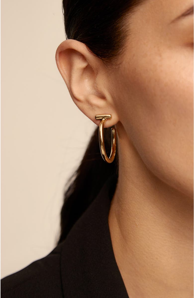 UNODE50 Polished Round Earrings, Alternate, color, Gold