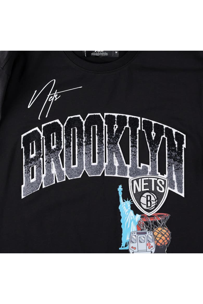 Men's Pro Standard Black Brooklyn Nets Hometown Chenille T-Shirt, Alternate, color, Black