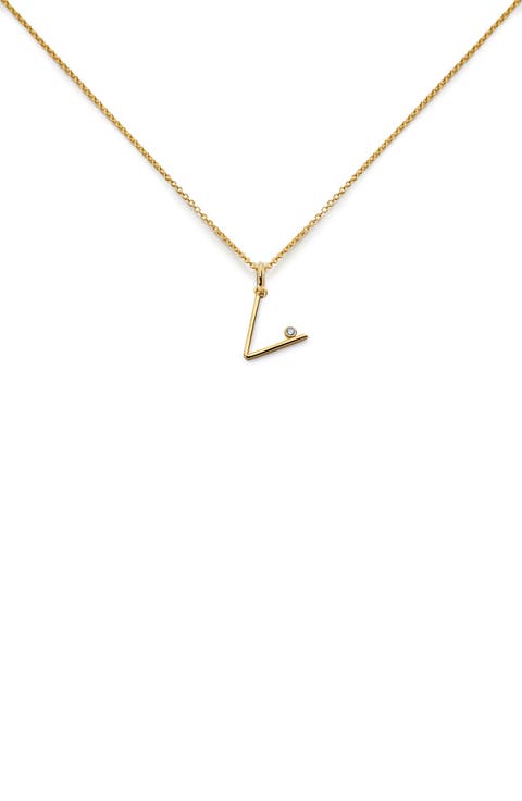 Alphabet Lab Grown Diamond Solitaire Initial Pendant Necklace (Online Trunk Show)