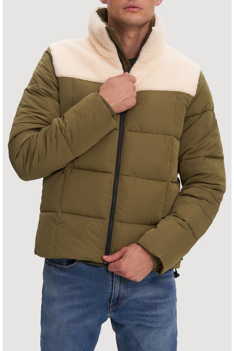 Barry Faux Shearling Puffer Jacket, Main, color, MOSS