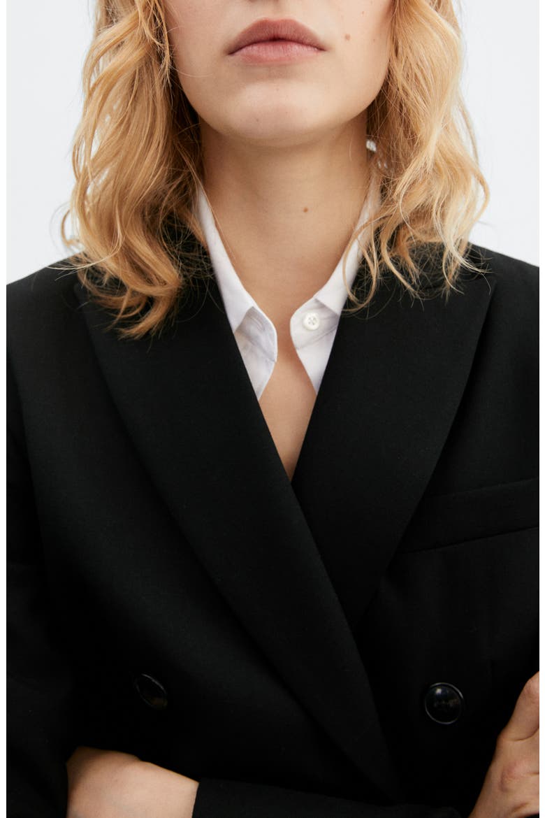 Double Breasted Suit Blazer, Alternate, color, BLACK