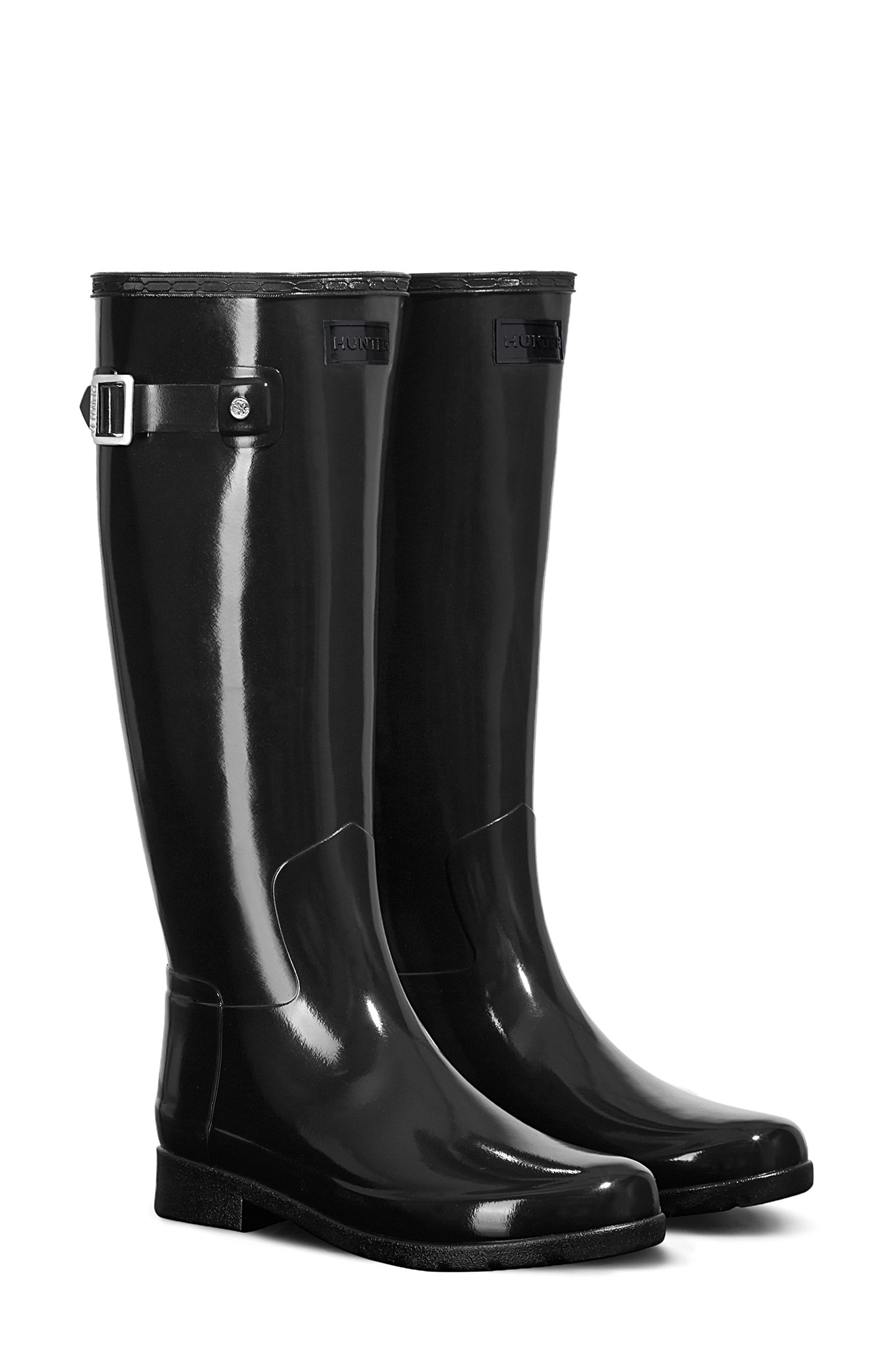 Hunter Original Refined High Gloss Waterproof Rain Boot, Main, color, 