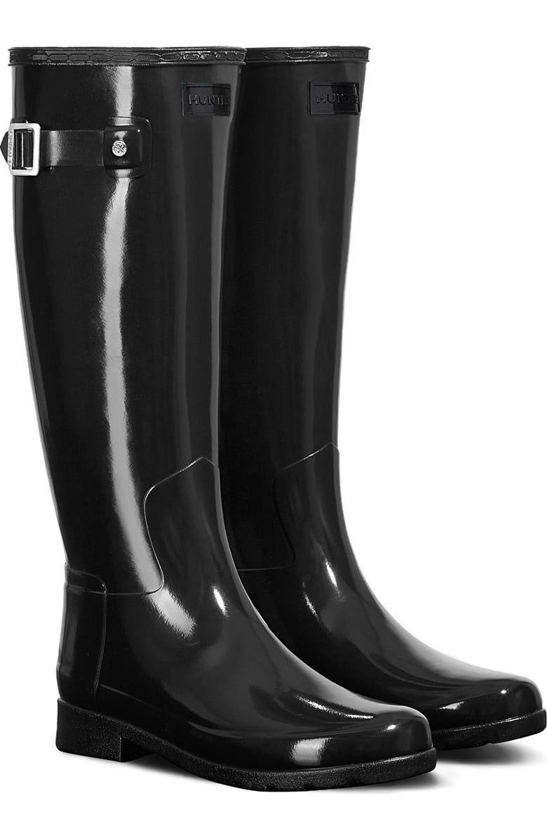 Hunter Original Refined High Gloss Waterproof Rain Boot, Main, color,