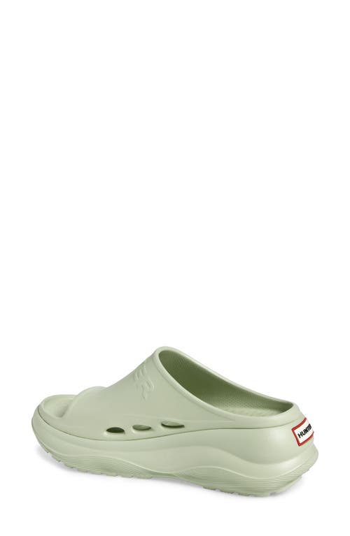 Hunter Haddie Platform Slide Sandal In Medium Green