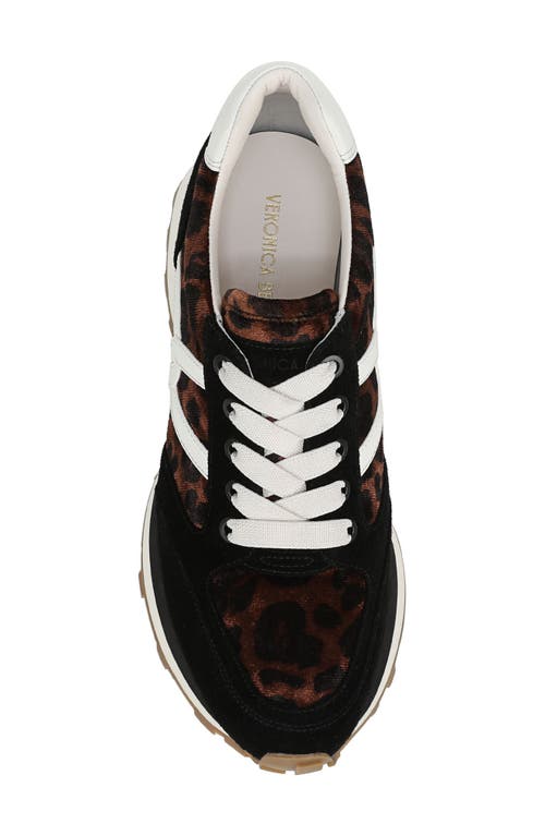 Veronica Beard Valentina Mixed Leather Retro Sneakers In Animal Print