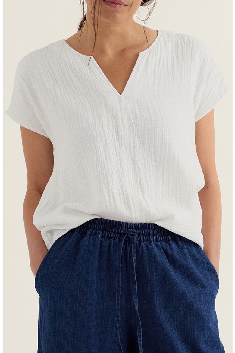 Landscape Organic Cotton Gauze Top, Main, color, CHALK