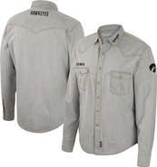 COLOSSEUM Men's Colosseum x Wrangler Gray Iowa Hawkeyes Cowboy Cut Western Full-Snap Long Sleeve Shirt