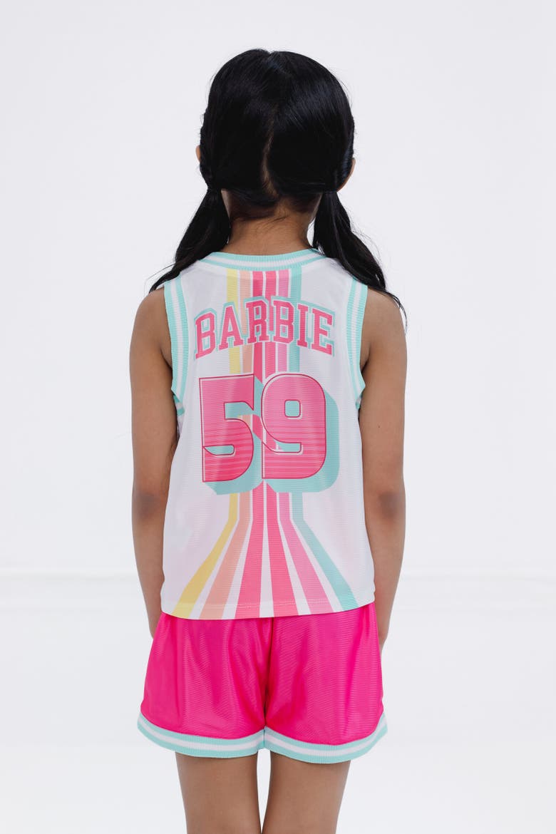 Athletic Tank Top & Shorts Set, Alternate, color, White / Pink