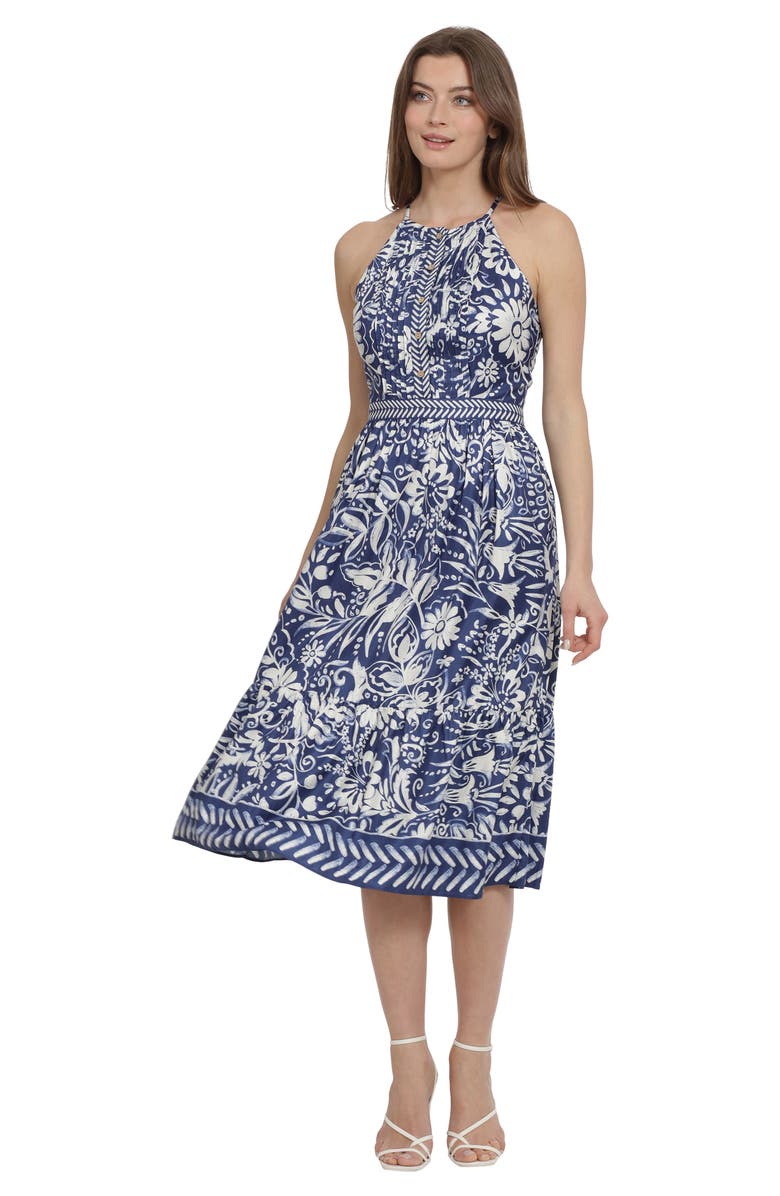 Maggy London Sleeveless Tiered Midi Dress, Alternate, color,