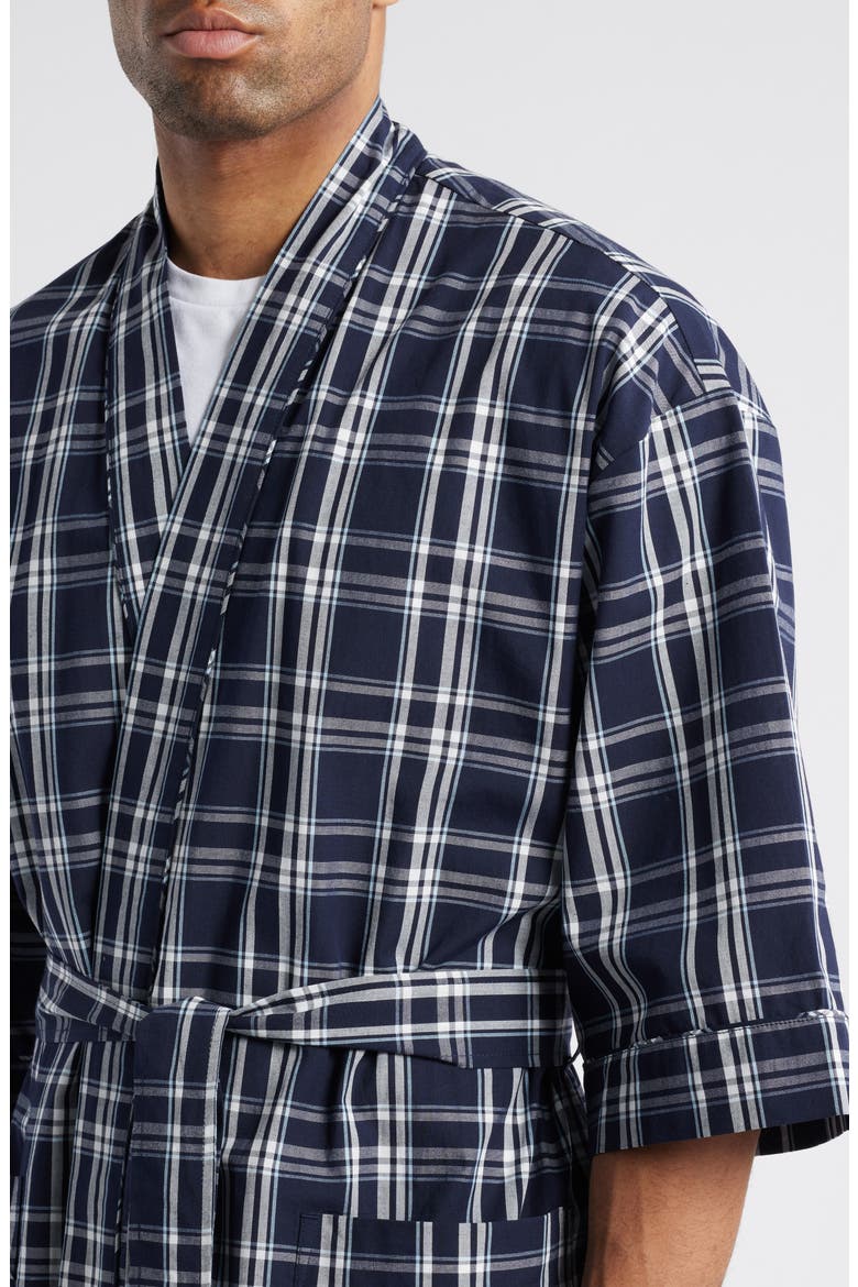 Plaid Cotton Oxford Cloth Robe, Alternate, color, SHADE