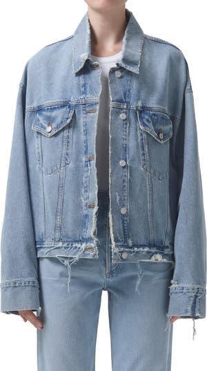 AGOLDE Martika Frayed Oversize Denim Jacket | Nordstrom