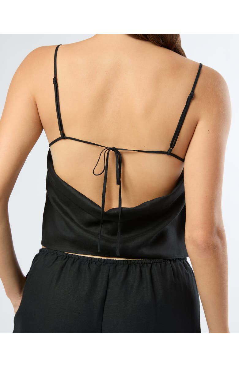 Onia Air Linen Square Neck Tank Top, Alternate, color, Black